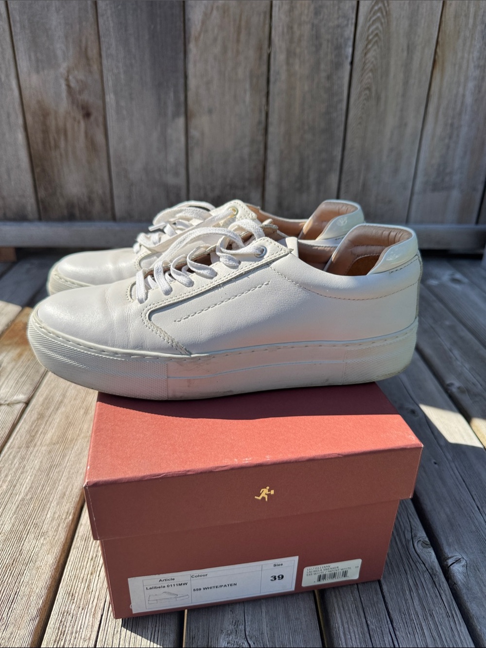 WANT Les Essentiels Lalibela White Leather Platform Lace-Up Sneakers